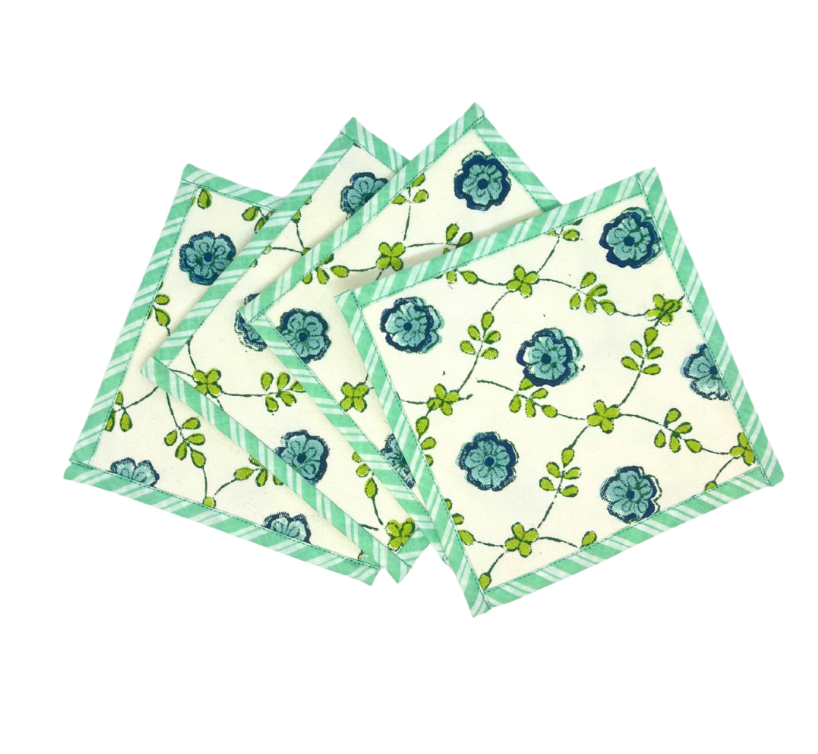 Carolina Canvas Coasters - Blue, SumnerEdit (Set of 4)