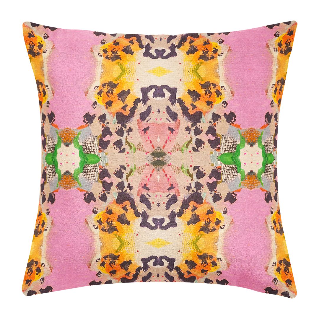 Tiger Lily Decorative Pillow by Laura Park — living room, bedroom, and sofa.