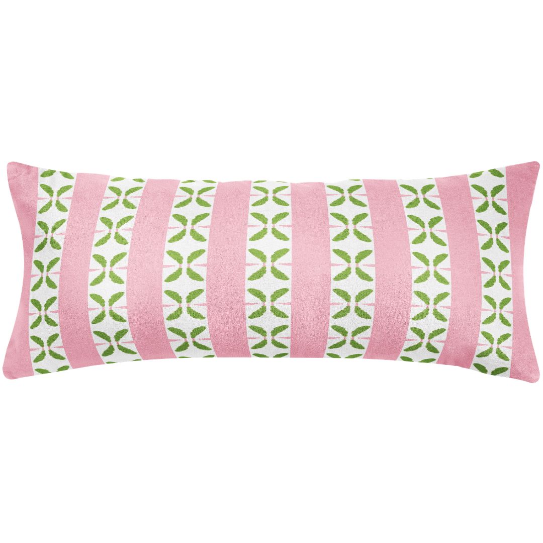 Petal Stripe Light Pink Decorative Pillow by Laura Park — signature print home and lifestyle product.