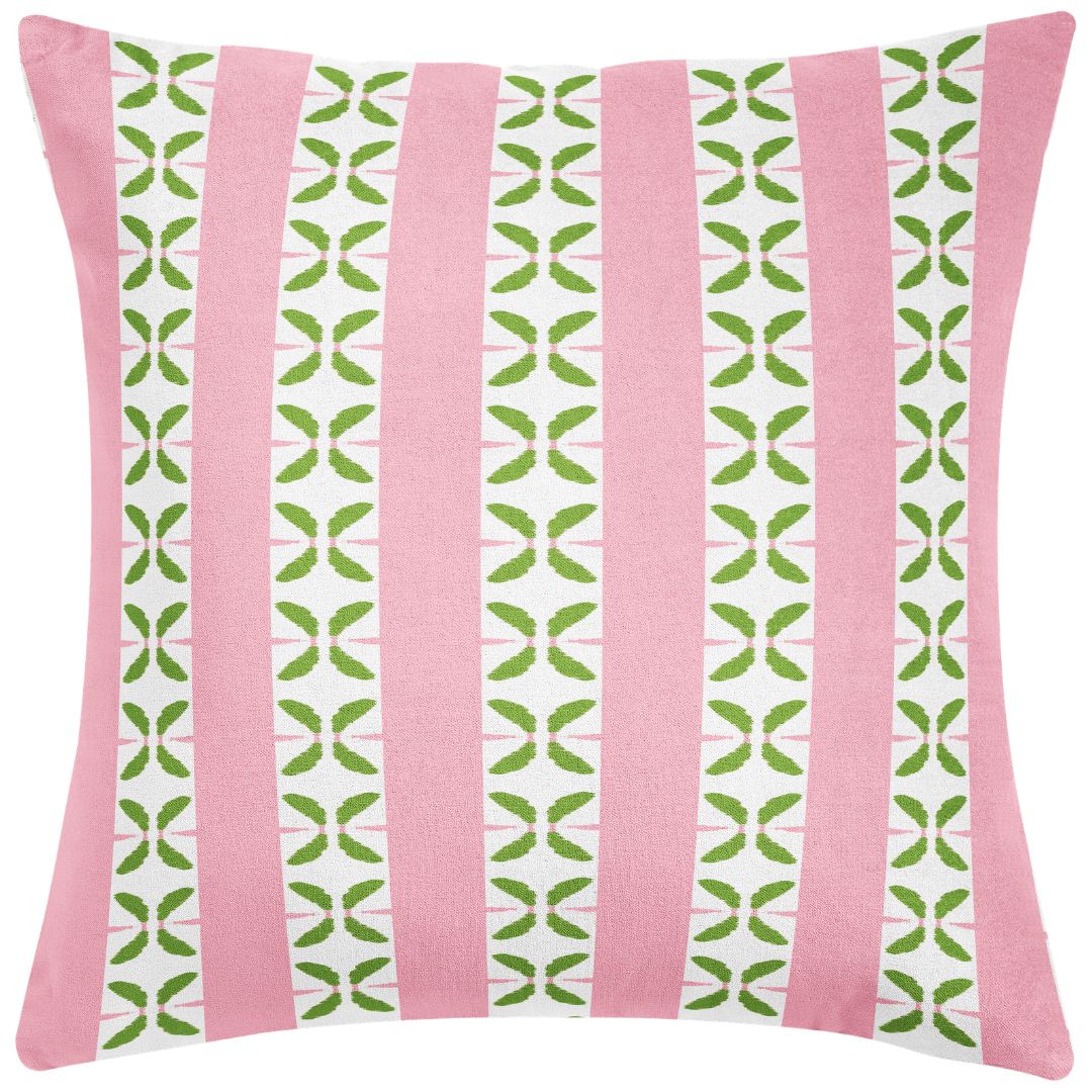 Petal Stripe Light Pink Decorative Pillow by Laura Park — signature print home and lifestyle product.