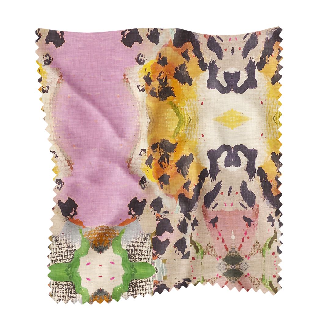 Tiger Lily Fabric by the Yard by Laura Park featuring vibrant florals in pink, orange, green, and blue — designer upholstery and drapery — designer upholstery and drapery fabric by the yard.