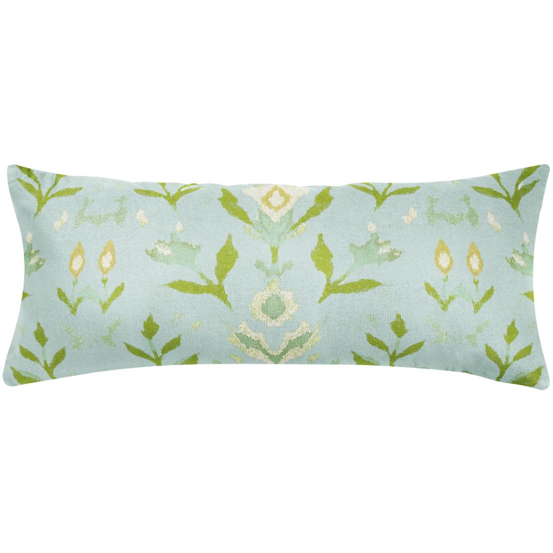 Petal Garden Aqua Decorative Pillow by Laura Park — signature print home and lifestyle product.