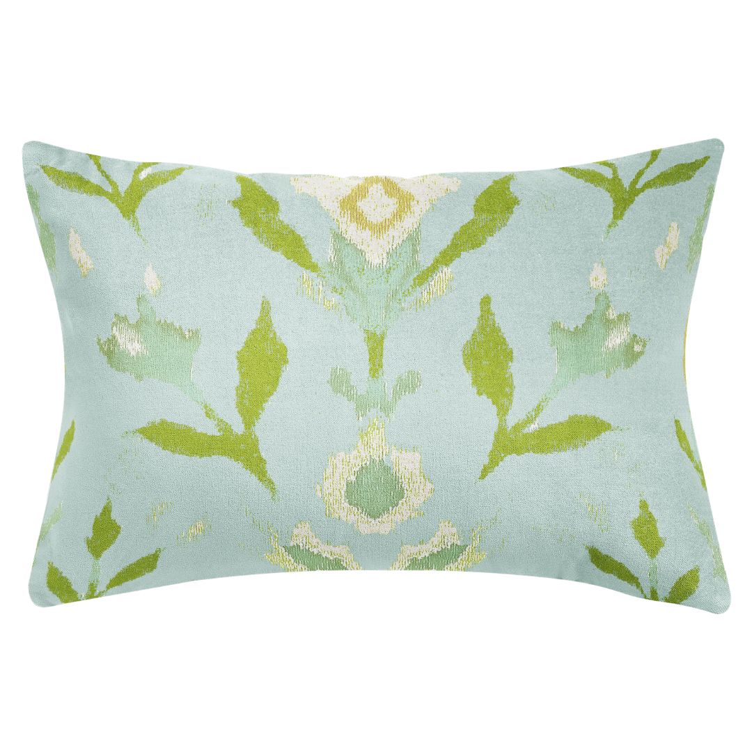 Petal Garden Aqua Decorative Pillow by Laura Park — signature print home and lifestyle product.