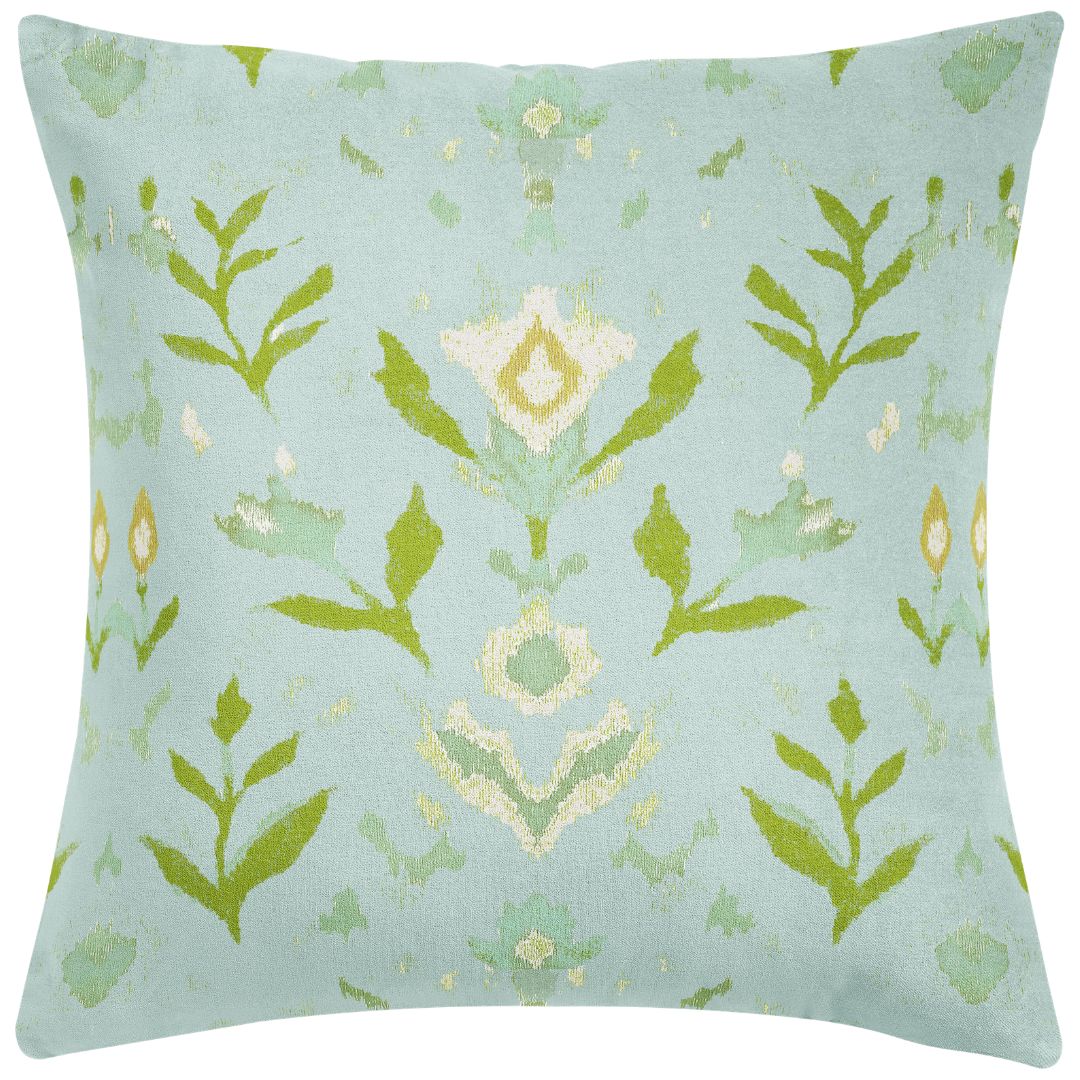 Petal Garden Aqua Decorative Pillow by Laura Park — signature print home and lifestyle product.
