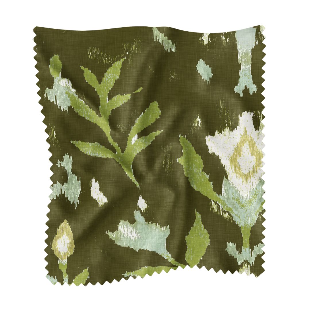 Petal Garden Olive Fabric by the Yard by Laura Park — designer upholstery and drapery fabric by the yard.