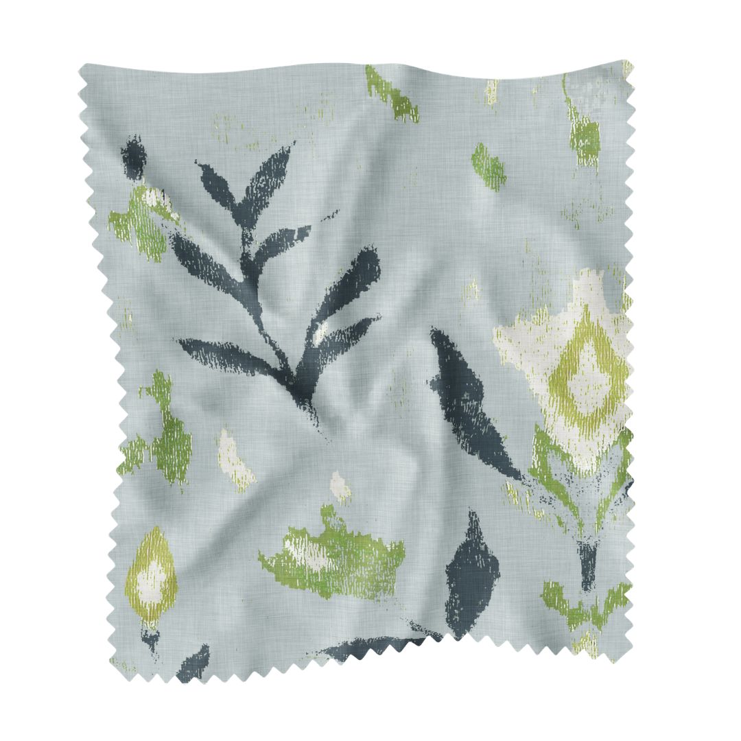 Petal Garden Navy Sample Swatch by Laura Park featuring floral motifs on a solid navy background — designer upholstery and drapery — designer upholstery and drapery fabric by the yard.