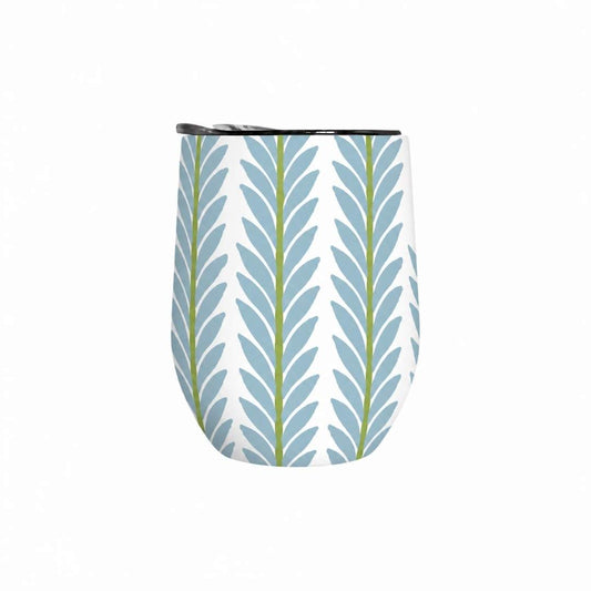 Frond French Blue 12 oz. Wine Tumbler by Laura Park — signature print home and lifestyle product.