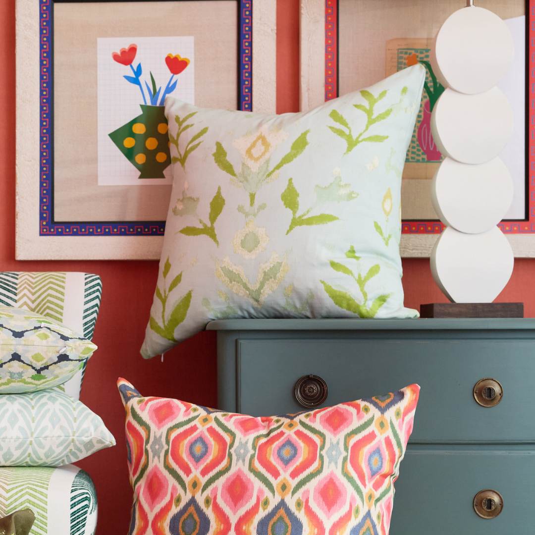 Petal Garden Aqua Decorative Pillow by Laura Park featuring floral motifs on a solid aqua background, perfect for sofa styling and bedroo — perfect for sofa styling and bedroom layering.