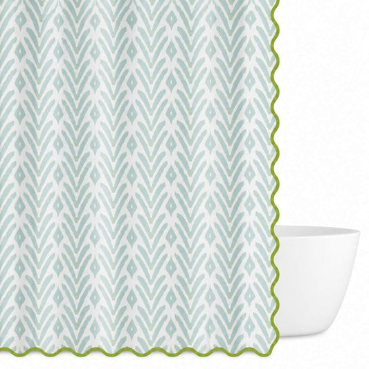 Petite Frond Blue Shower Curtain