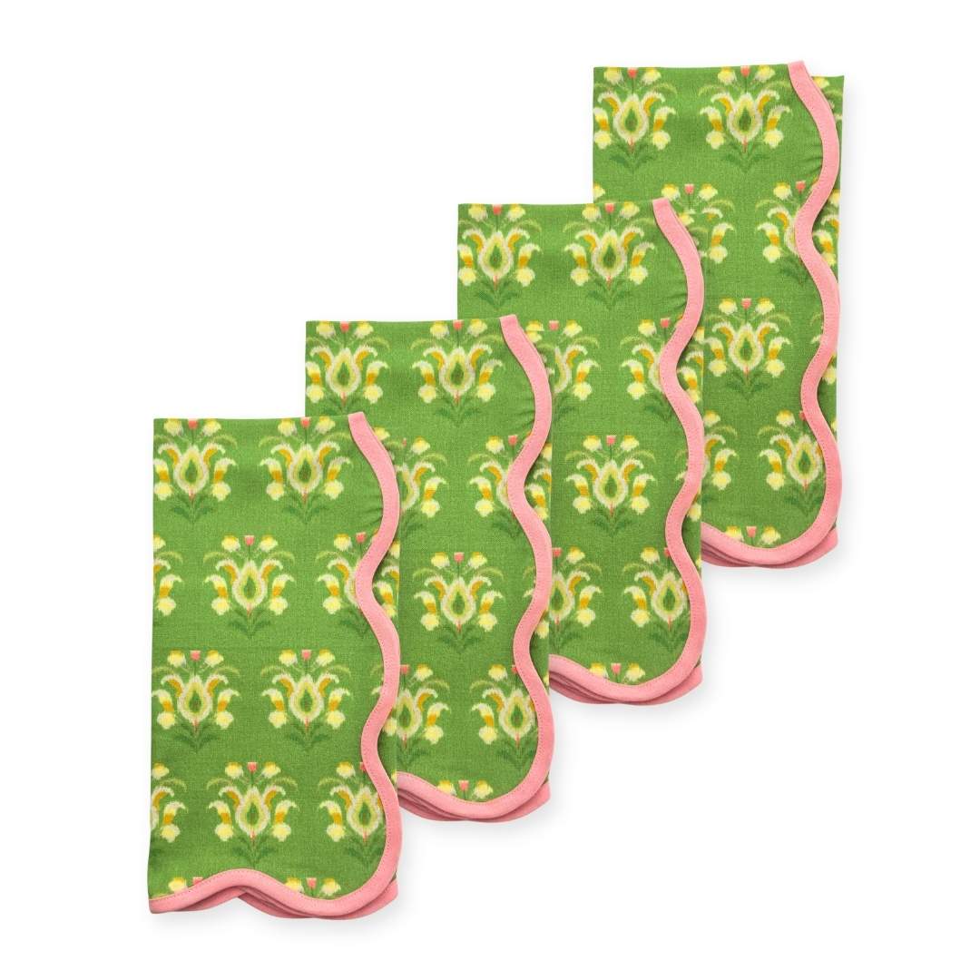 Rosemary Meadow Scalloped Dinner Napkins by Laura Park — signature print home and lifestyle product.