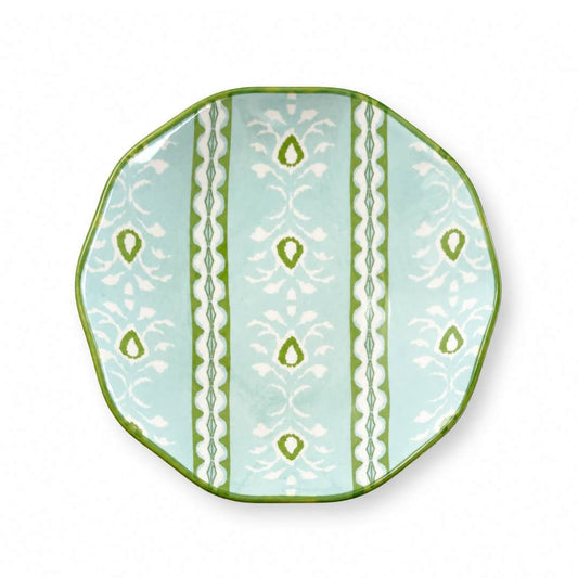 Rosemary Stripe Blue Ceramic Ring Dish by Laura Park — signature print home and lifestyle product.