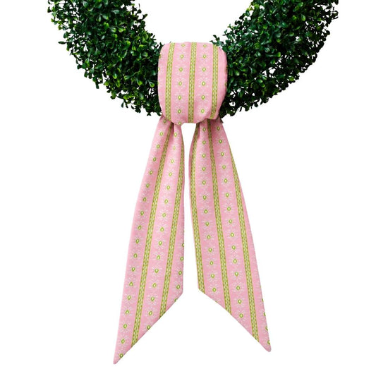 Rosemary Stripe Pink Wreath Sash by Laura Park — signature print home and lifestyle product.