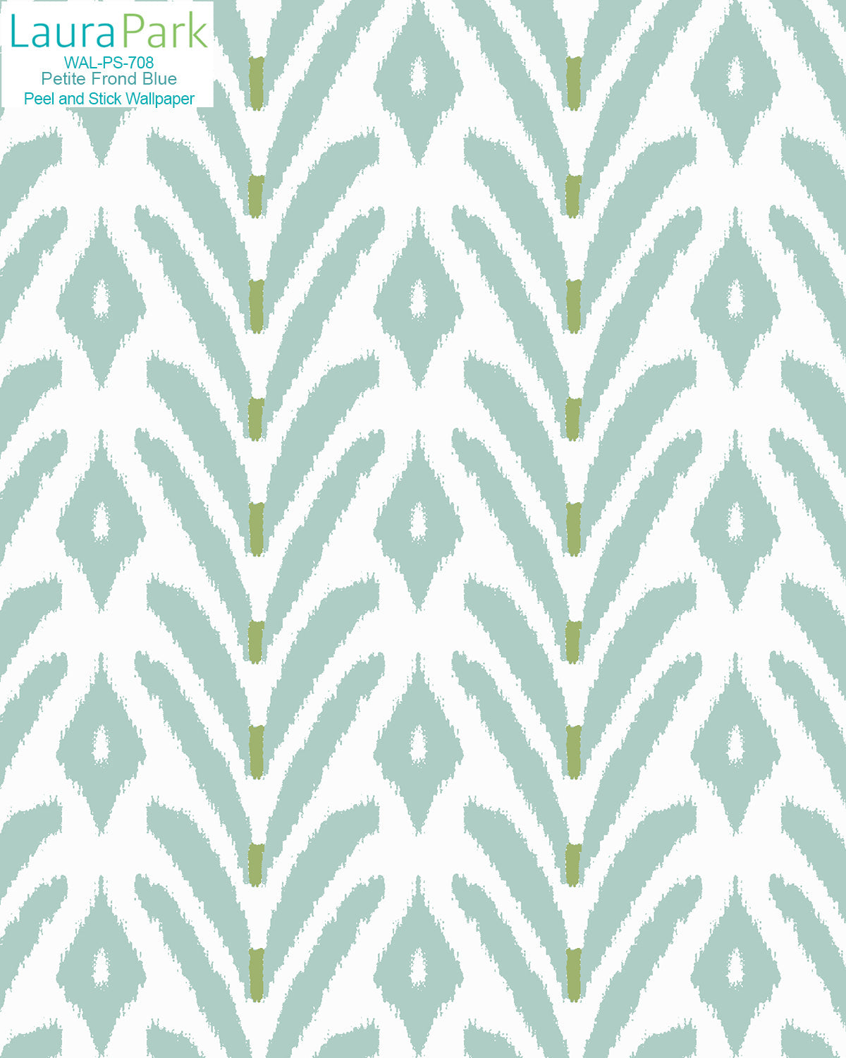 Petite Frond Blue Peel and Stick Wallpaper