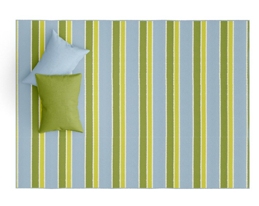 Striped Blue/Green 2'x3' Floor Mat