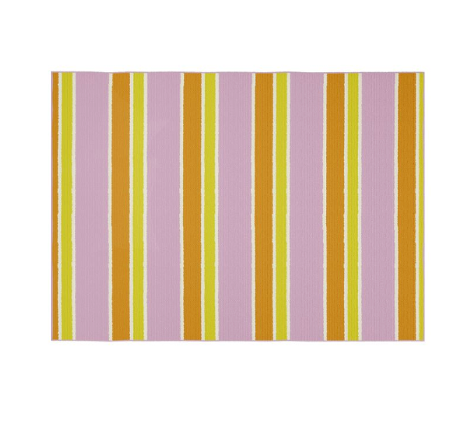 Striped Pink/Orange 3'x5' Floor Mat