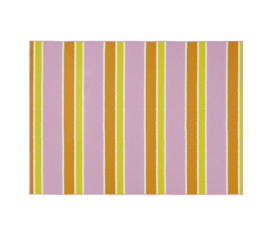 Striped Pink/Orange 3'x5' Floor Mat