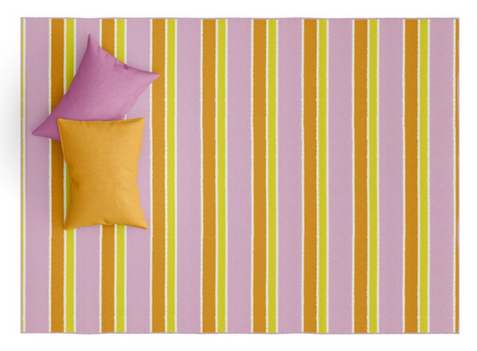 Striped Pink/Orange 2'x3' Floor Mat