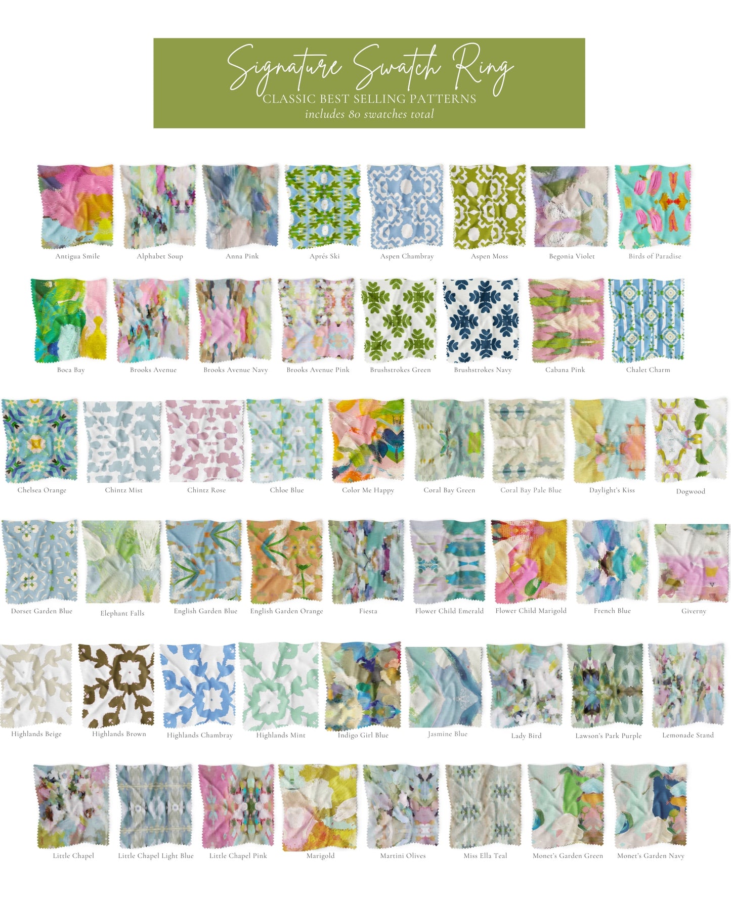 Laura Park Fabric Swatch Rings fabric by the yard — for custom upholstery, pillows, and window treatments