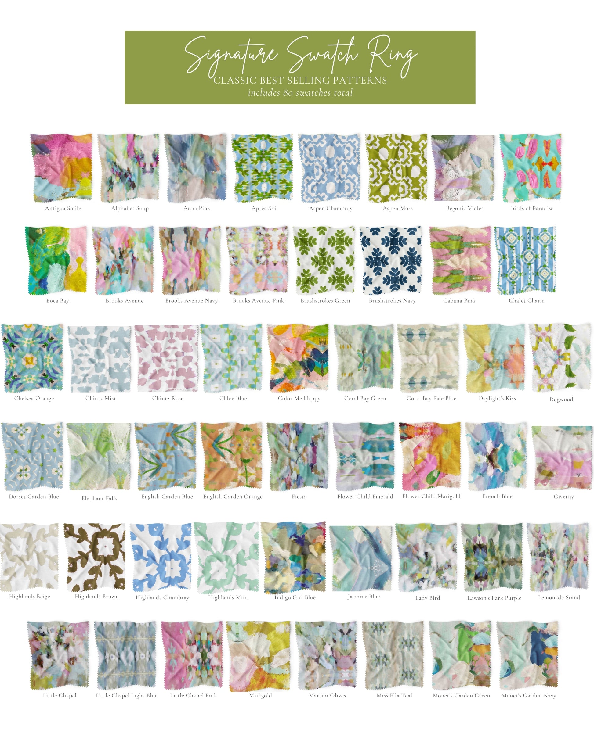 Laura Park Fabric Swatch Rings fabric by the yard — for custom upholstery, pillows, and window treatments