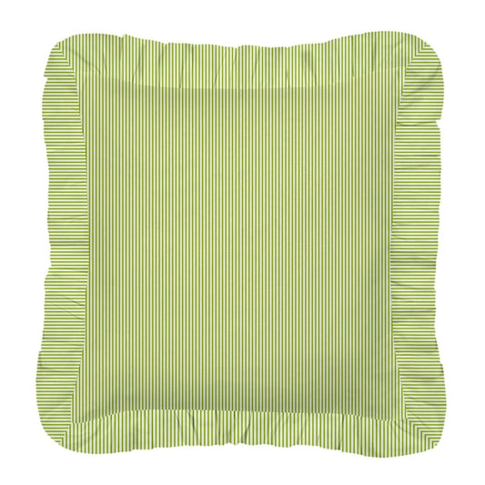 Ticking Stripe Green Decorative Pillow